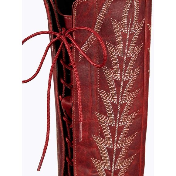 MissHee Cowgirl Boots Womens Rad Polyurethane (PU) Adjustable Thigh - Picture 4 of 7